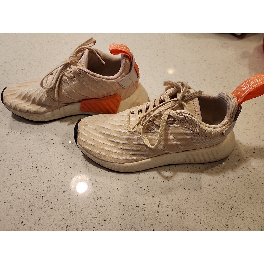 Adidas NMD R2 Peach Tan White Athletic Running Shoes Women's Size 5.5 - Picture 3 of 7